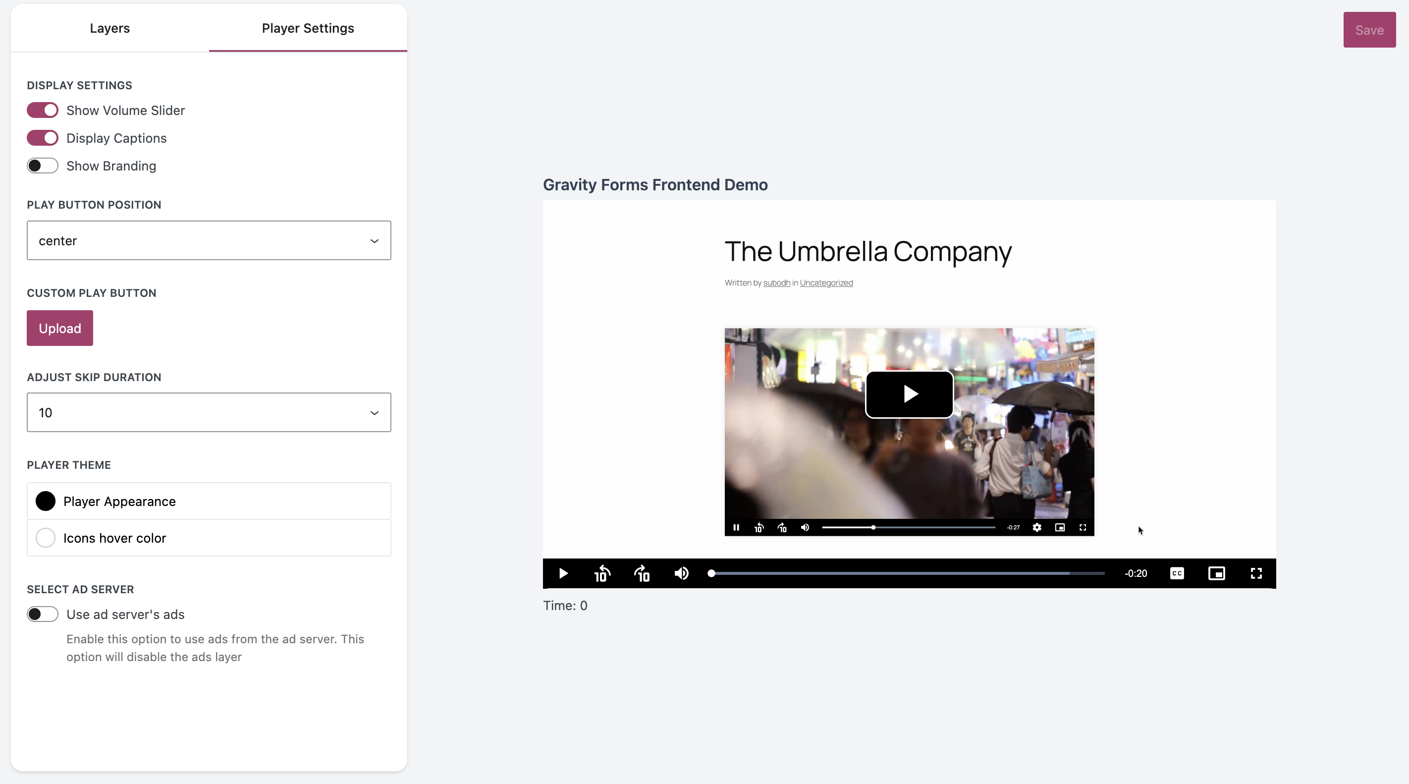GoDAM player appearance customization